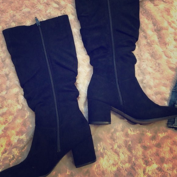 Women’s Black Suede Boots - Picture 1 of 5